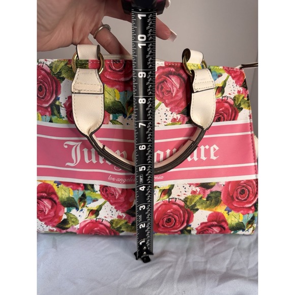 Juicy Couture Multi Rose Crossbody Gold Color Hardware Pink & White Handles - Picture 12 of 12